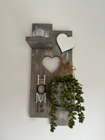 Shelf with HOME Sign