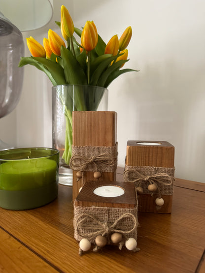 Wooden Candle Holders