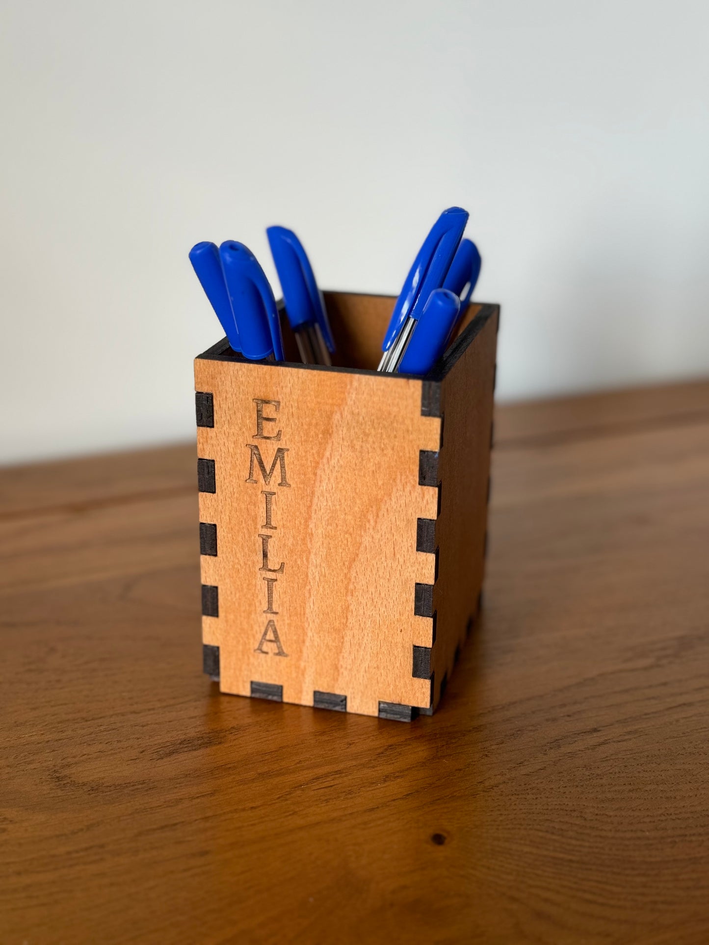 Personalised Wooden Stationery Holder