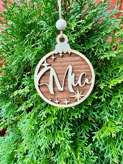 Personalised Wooden Christmas Baubles