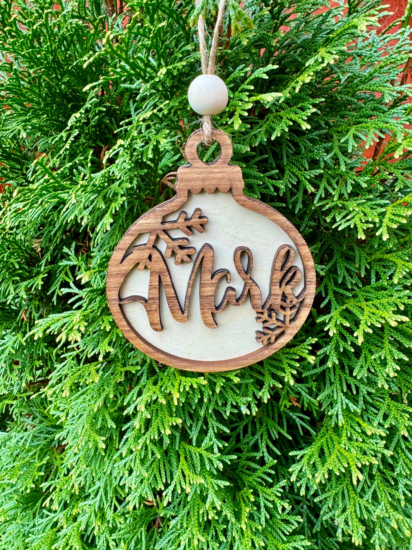 Personalised Wooden Christmas Baubles