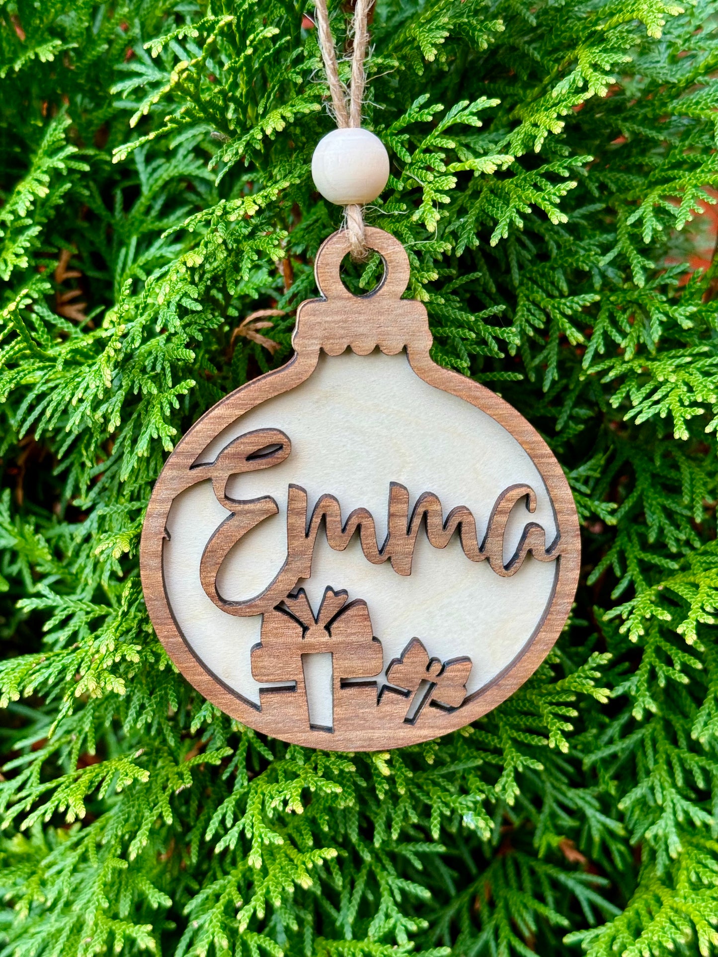 Personalised Wooden Christmas Baubles