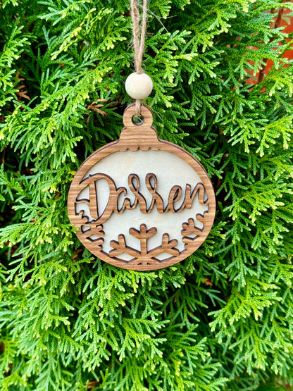 Personalised Wooden Christmas Baubles